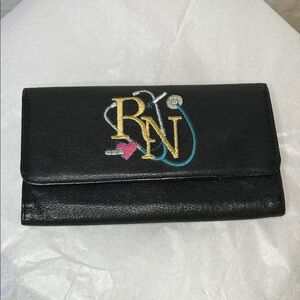 Unbranded Black Leather RN (registered nurse) Women's wallet.